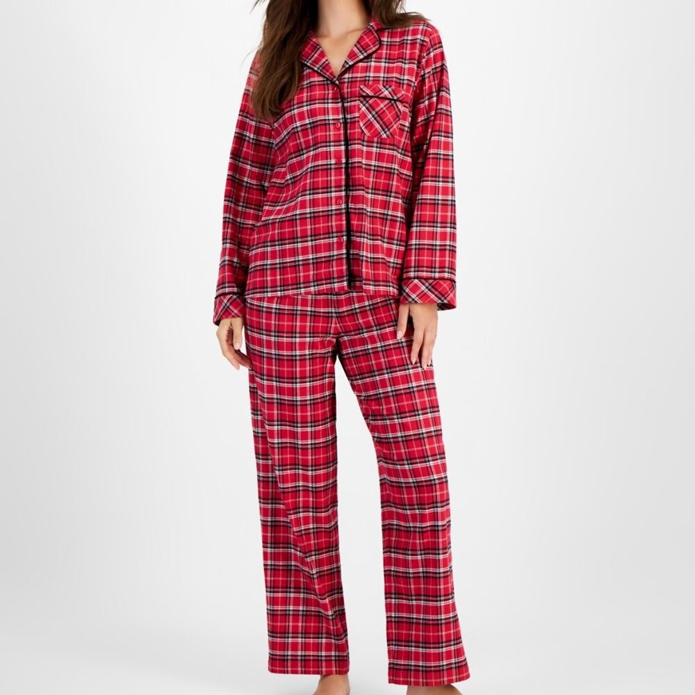 #976 Charter Club Women's 2-Pc. Cotton Flannel Packaged Pajamas Set